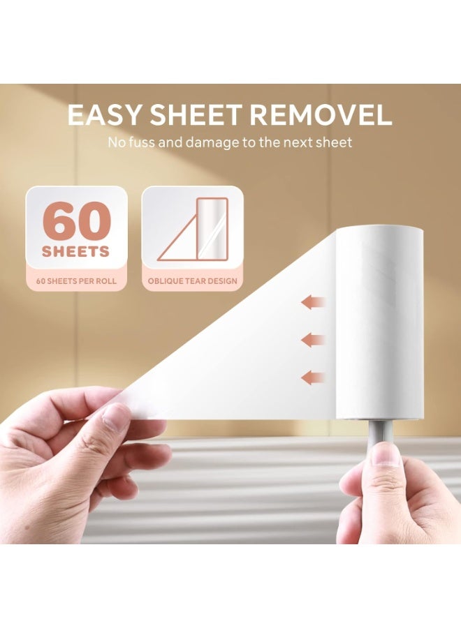 AASHZ Lint Roller Remover Hair Kit- Extra Sticky Reusable Lint Remover with 360 Sheets(6 Rollers+2 Upgraded Handles)-Fluff Brush for Clothes/Furniture/Bed/Car/Dog Cat Hair/Carpet/Dust - Image 2