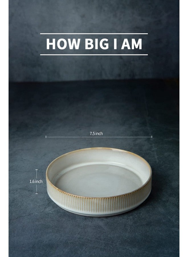 العلامة التجارية: فاميوير مجموعة أطباق معكرونة ستار من فاميوير، 7.5 بوصة، مجموعة أطباق سلطة من 4 قطع، طلاء تفاعلي مزدوج، قابلة للتكديس، مثالية لصديقك في حفلات الانتقال إلى منزل جديد، والمهرجانات، بلون أبيض كابتشينو - Image 3