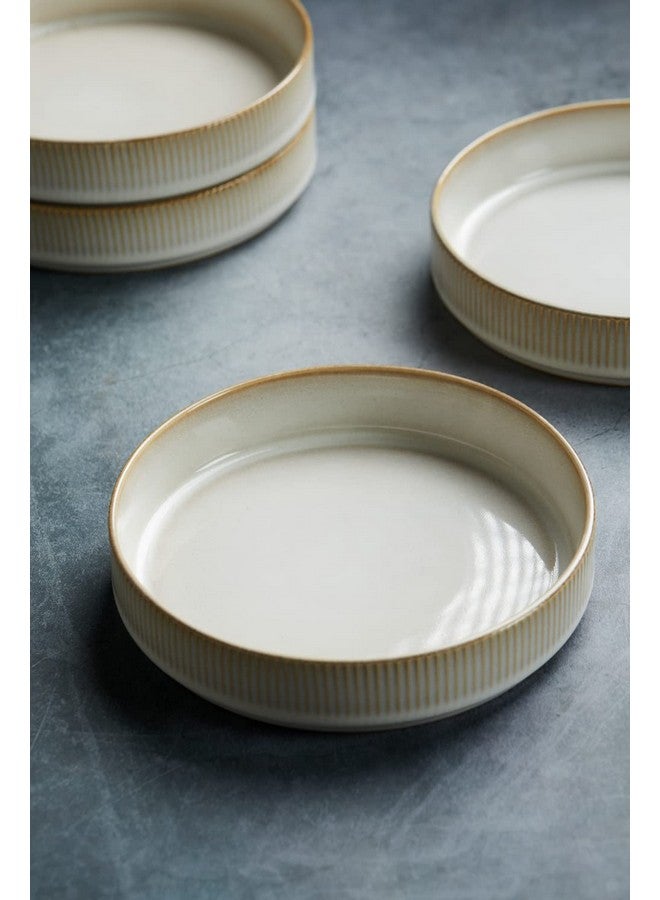 العلامة التجارية: فاميوير مجموعة أطباق معكرونة ستار من فاميوير، 7.5 بوصة، مجموعة أطباق سلطة من 4 قطع، طلاء تفاعلي مزدوج، قابلة للتكديس، مثالية لصديقك في حفلات الانتقال إلى منزل جديد، والمهرجانات، بلون أبيض كابتشينو - Image 4