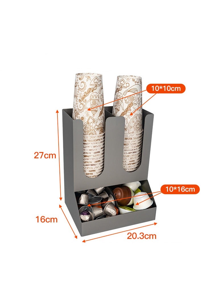 Beauenty Compartment Coffee Condiment and Accessories Organizer, for Coffee Cups, Stirrers, Snacks, Sugars - Image 2