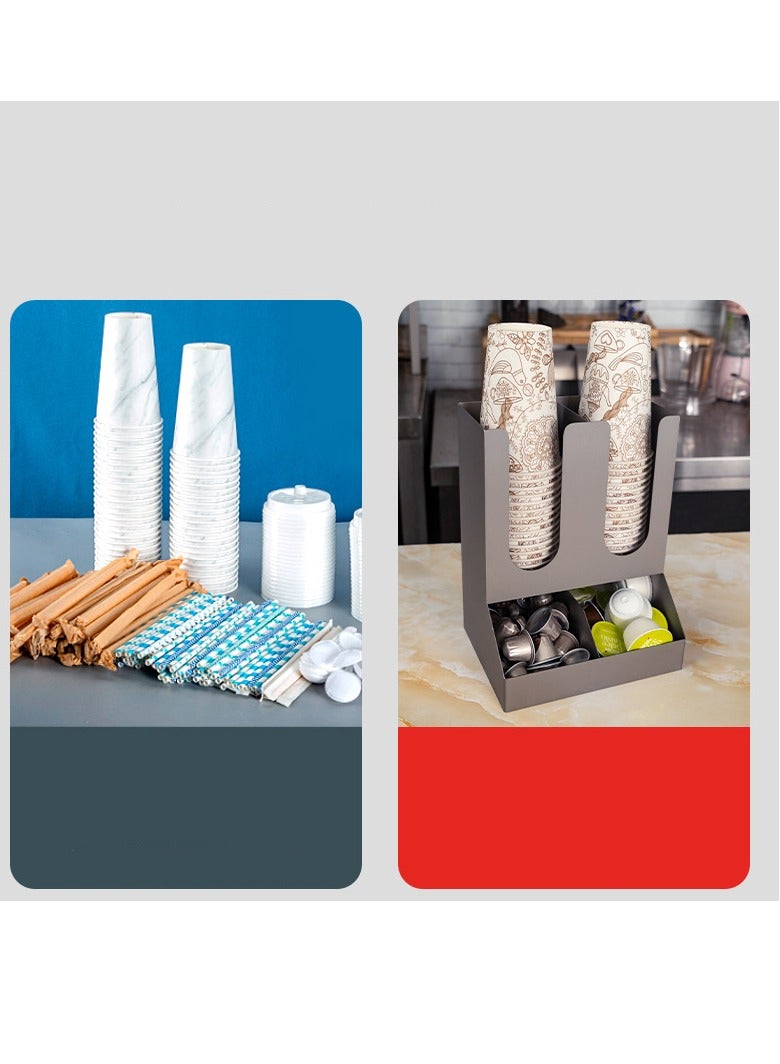 Beauenty Compartment Coffee Condiment and Accessories Organizer, for Coffee Cups, Stirrers, Snacks, Sugars - Image 3