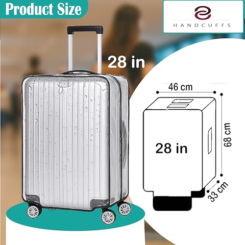 Handcuffs 20 Inches Trolley Bag Cover Transparent Suitcase Bag Covers Waterproof Dustproof Luggage Cover Zippered Clear PVC Suitcase Covers Protectors - Image 2