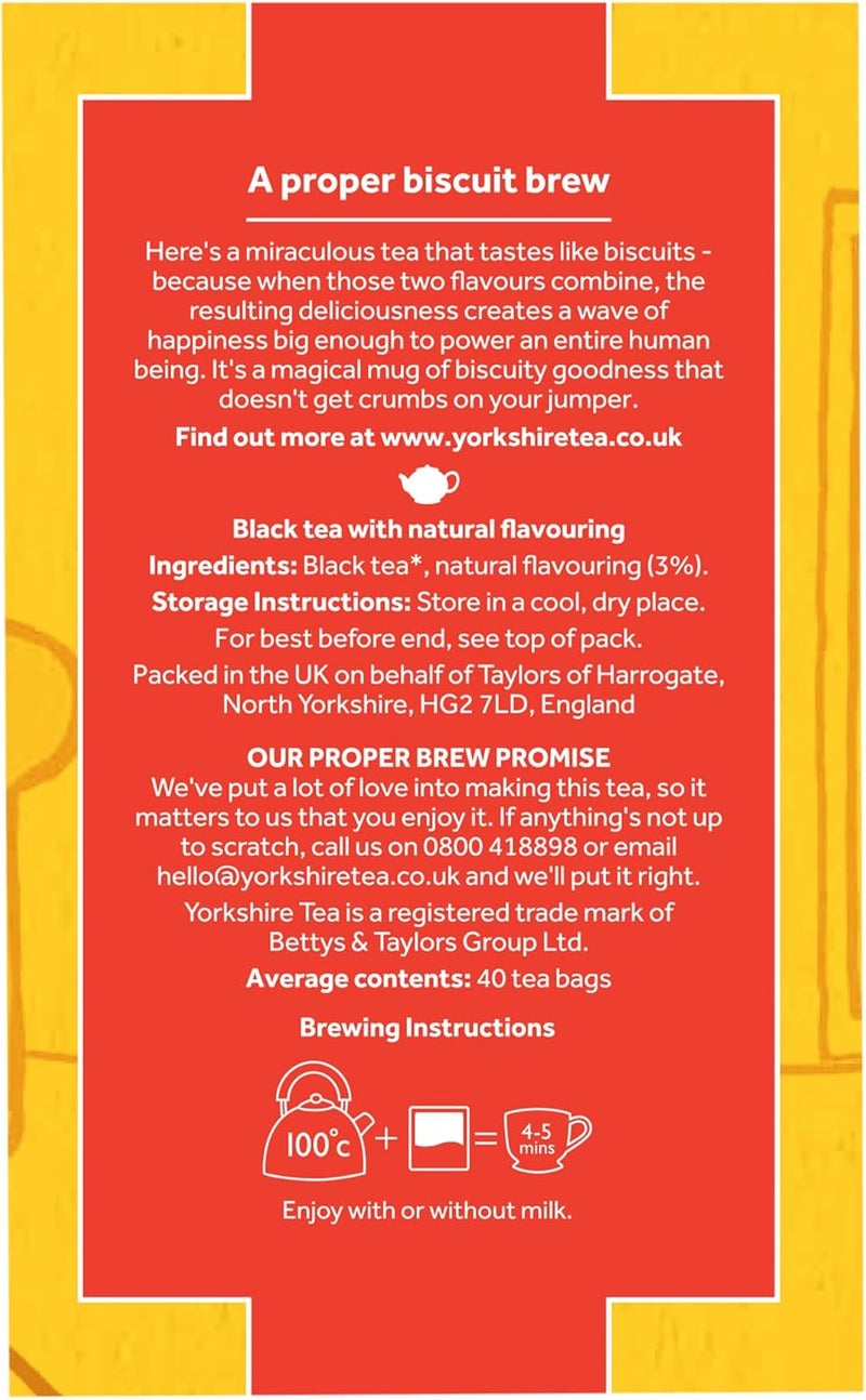 Yorkshire Tea Malty Biscuit Brew - 40 Tea Bags (112g) - A Unique Blend of Tea and Biscuit Flavor - Image 2