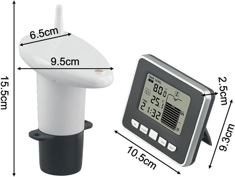 ABS Digital Water Tank Level Monitor with Temperature Gauge and High Low Alarm - Image 5