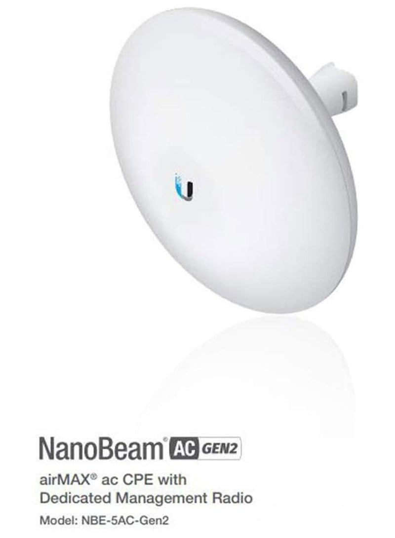 UBIQUITI Networks NBE-5AC-GEN2 NanoBeam ac Gen2 airMAX ac CPE with Dedicated Management Radio, 450+ Mb/s Throughput, 2 x 10/100/1000 ETH Ports, Wi-Fi Radio for Mgt, NBE-5AC-GEN2 - Image 4