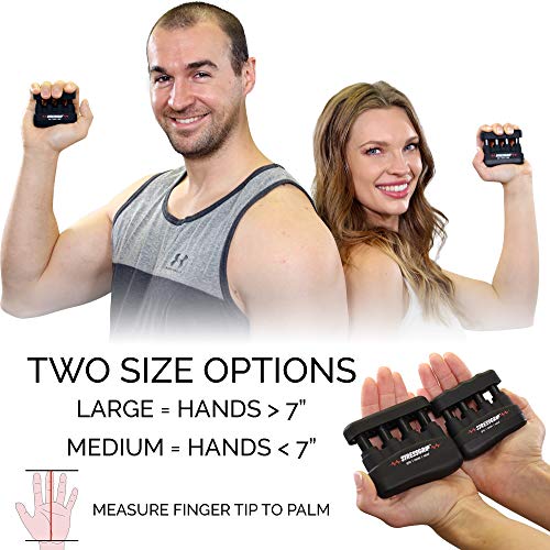 StressGrip - Stress Relief for Adults (Large) - A Stress & Anxiety Relief Device - Comfortable Hand Exerciser - Stress Reliever & Hand Gripper - Black - Image 4
