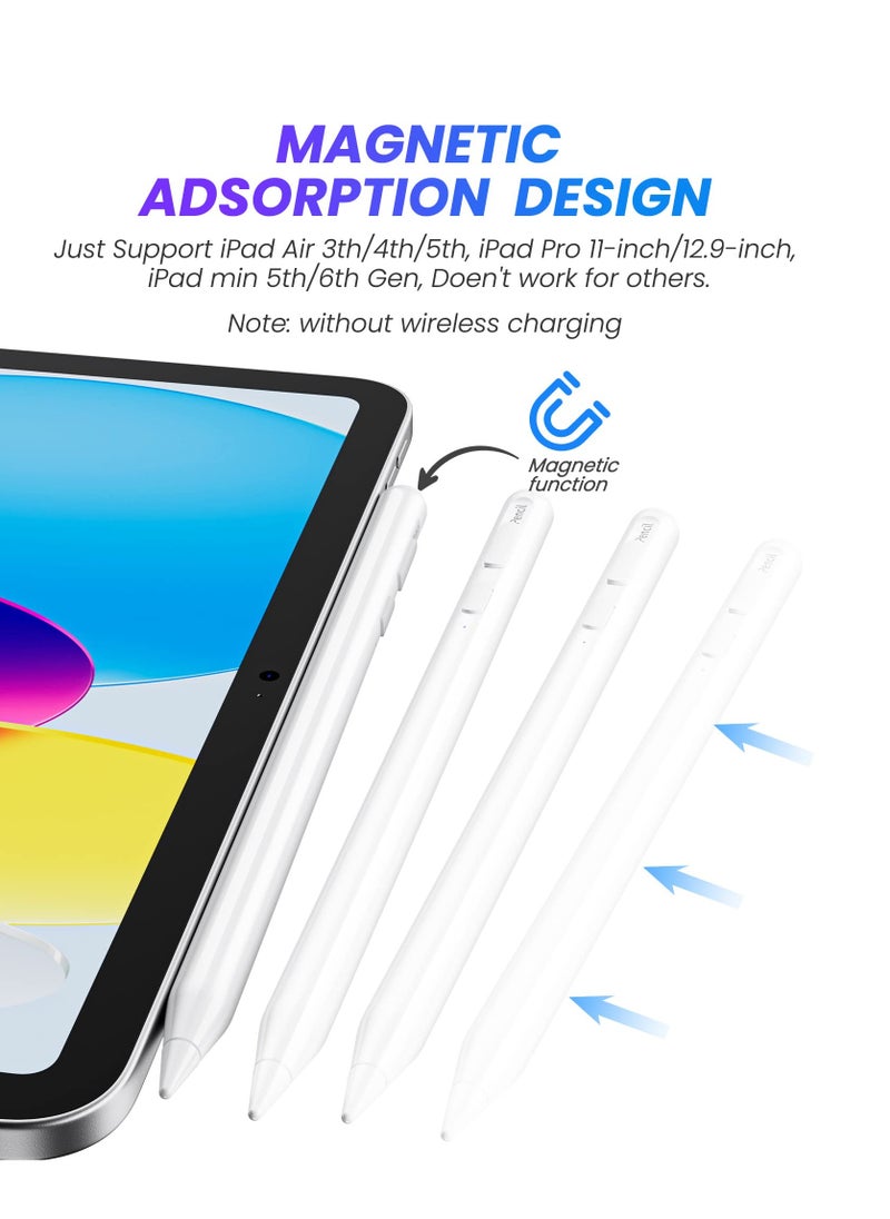 KASTWAVE iPad Pencil, Active iPad Stylus Pen with 10X Fast & Palm Rejection Magnetic Absorption Replacement for Apple Pencil - for iPad 6-10th, Pro 11''/12.9'' 3-6th, Air 3-5th, Mini 5-6th Gen  - Image 3