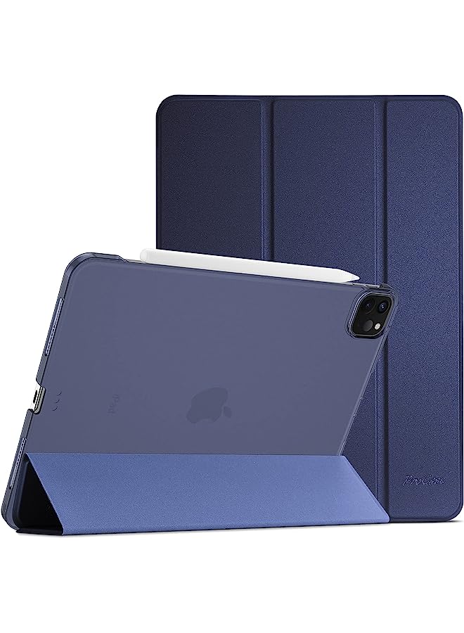 Procases Ipad Pro 12.9 Case 2022/2021/2020/2018, Slim Stand Hard Back Shell Smart Cover For Ipad Pro 12.9 Inch 6Th Generation 2022/5Th Gen 2021/4Th Gen 2020/3Rd Gen 2018 -Navy - Image 1