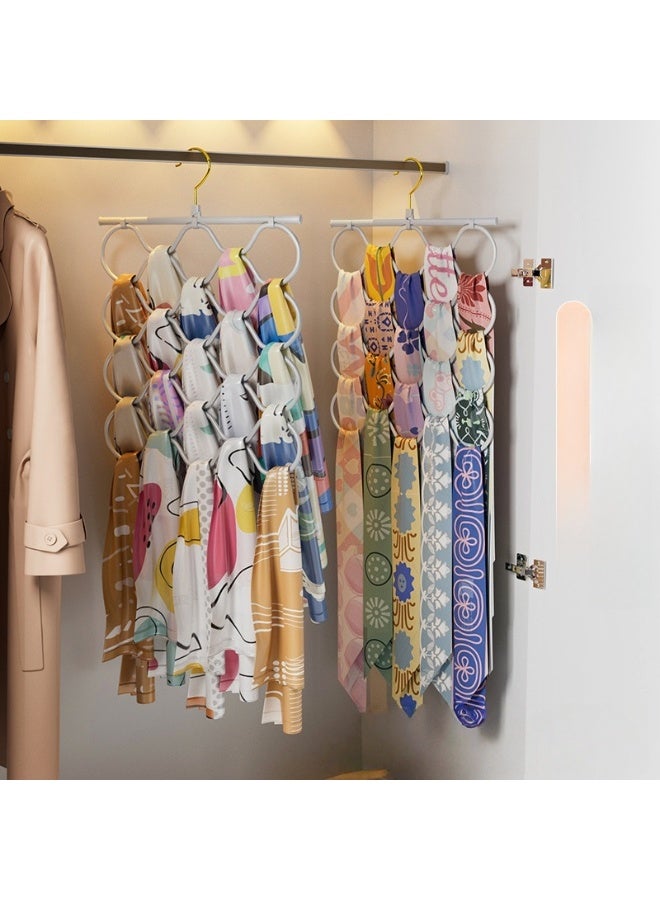 Scarf organizer, 4-layer foldable space-saving hanger, non-slip plastic hanger, 1 piece, suitable for wardrobe organization. - Image 1