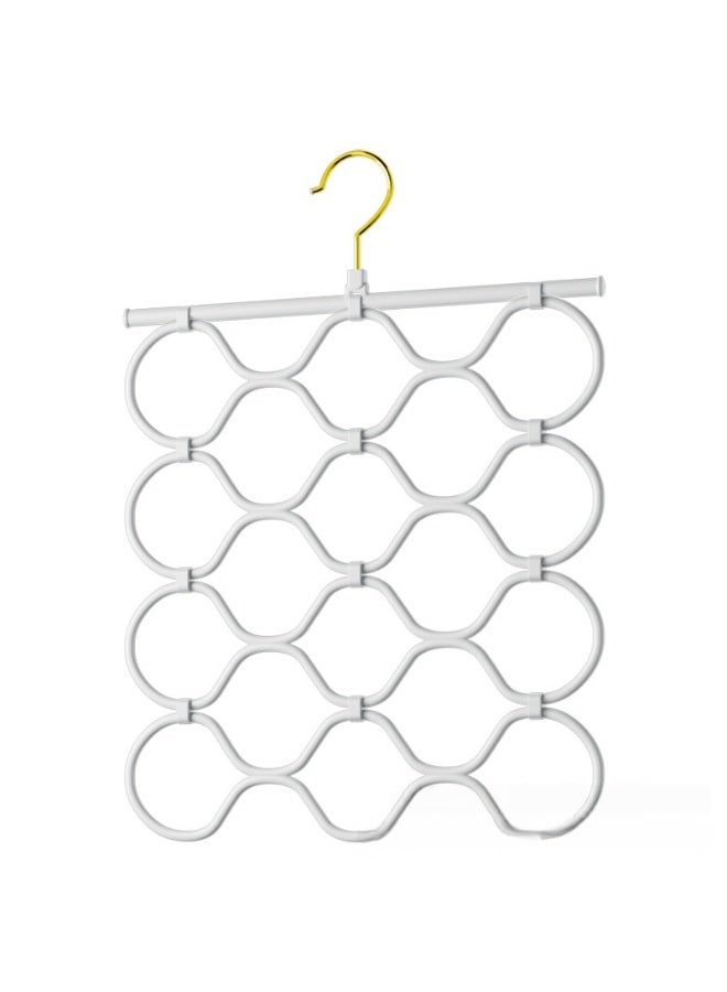 Scarf organizer, 4-layer foldable space-saving hanger, non-slip plastic hanger, 1 piece, suitable for wardrobe organization. - Image 3