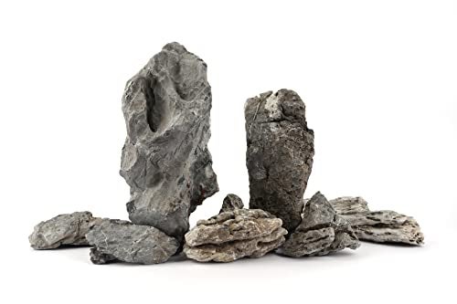LANDEN Seiryu Stones Natural Rocks (17lbs, 3~11 inches,7-8pcs) for Aquarium, Paludarium, Terrariums, Landscaping Rocks, Aquascaping - Image 2