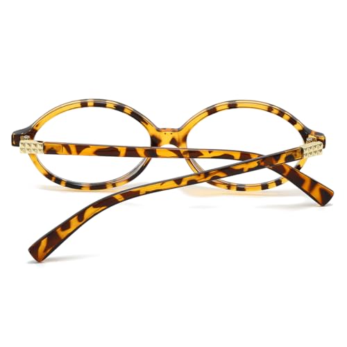 JOVAKIT Retro Oval Blue Light Blocking Glasses for Women Vintage Fashion 90s Small Oval Frame Eyeglasses (Tortoise) - Image 3