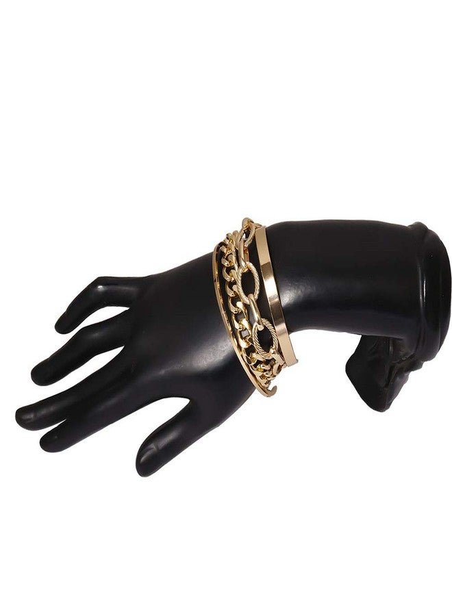 Denifery Gold Chain Bracelet Cuban Link Bracelet Gold Charm Bracelet for Women - Image 3