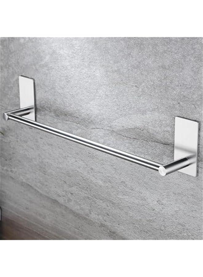 HOOKOR Self Adhesive 16-Inch Bathroom Towel Bar Brushed SUS 304 Stainless Steel Bath Wall Shelf Rack Hanging Towel Stick On Sticky Hanger Contemporary Style  - Image 3