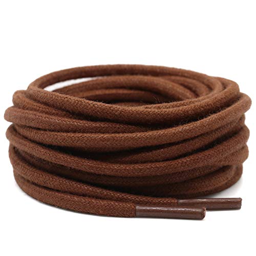 DELELE 2 Pair 32 inch Light Brown Round Waxed Oxford Shoe Laces for Dress Shoes and Boots - Image 3