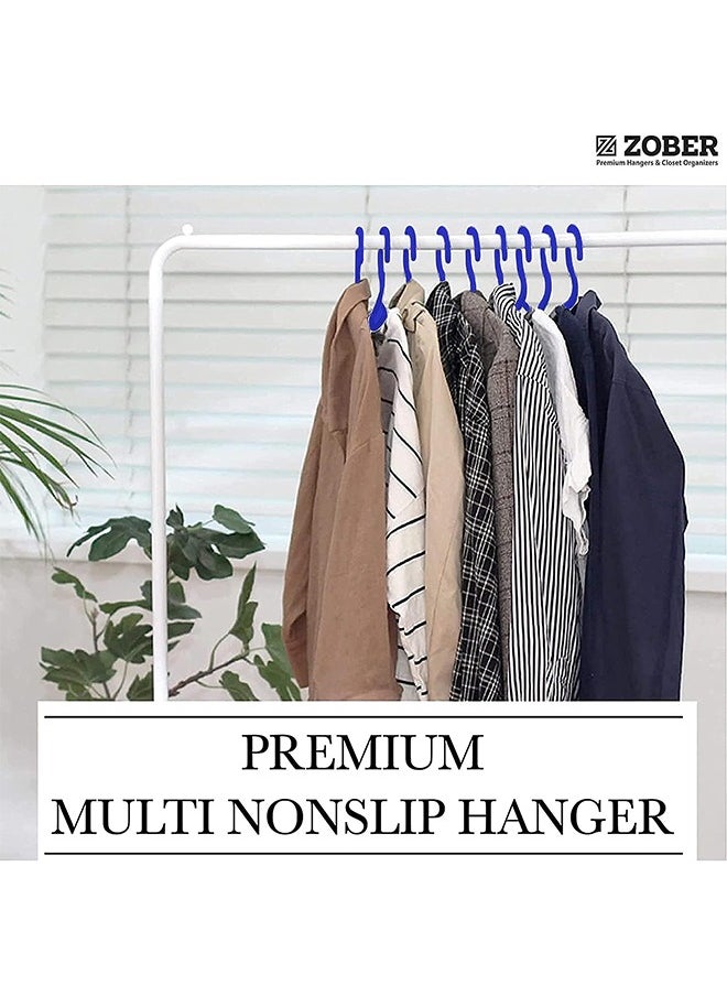 ZOBER - Standard White Plastic Hangers Pack of 50 With Strap Hooks, Durable & Slim, Light-Weight For Shirts, Pants, Dresses Hangs upto 5.5 lbs - Image 1
