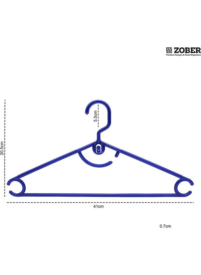 ZOBER - Standard White Plastic Hangers Pack of 50 With Strap Hooks, Durable & Slim, Light-Weight For Shirts, Pants, Dresses Hangs upto 5.5 lbs - Image 1
