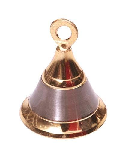 Denique Brass Decorative Hanging Bell for Festival HomeOffice Temple Decoration 4 CM Gold SilverPack of 6 - Image 5