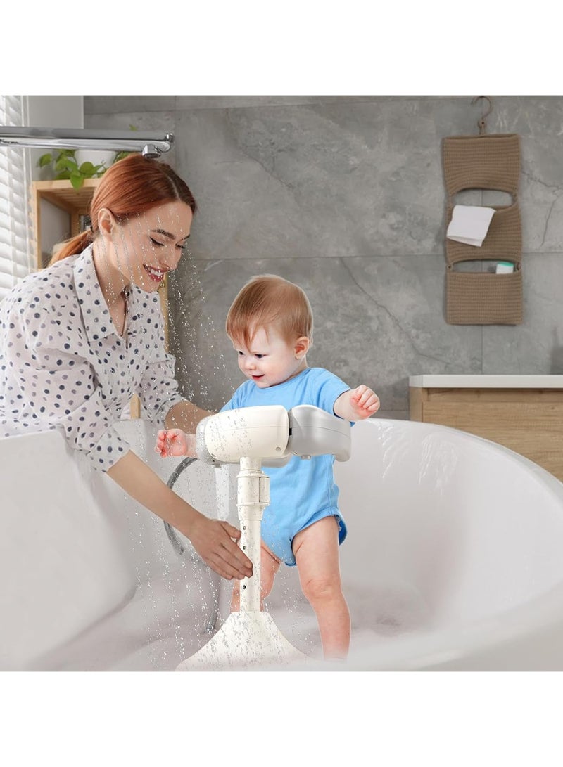 39x33.5x44 سم حامل دش الطفل القابل للضبط مع قاعدة مضادة للانزلاق، دعامة دائمة لدش الطفل، حامل ارتفاع قابل للضبط، دعامة دائمة لغسل الأطفال، جهاز حمام محمول للأطفال - Image 4