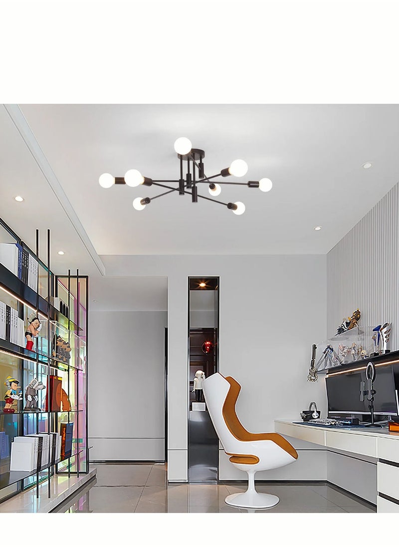 Haikomin - Mid Century Sputnik Chandelier Modern Ceiling Lighting 8 Lights Adjustable Industrial Mount Pendant Light Fixture For Kitchen Living Dining Room Bedroom Foyer - Image 1
