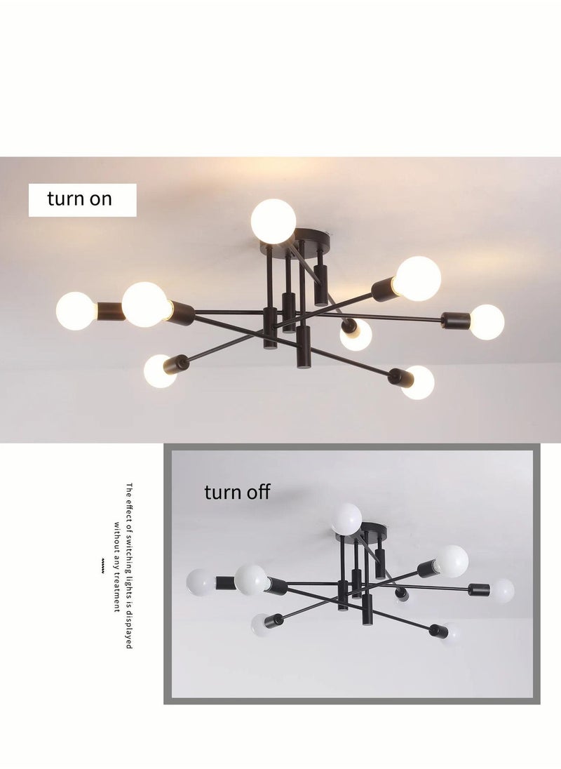 Haikomin - Mid Century Sputnik Chandelier Modern Ceiling Lighting 8 Lights Adjustable Industrial Mount Pendant Light Fixture For Kitchen Living Dining Room Bedroom Foyer - Image 1