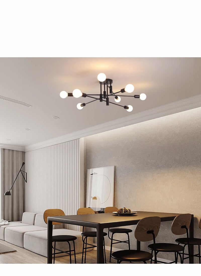Haikomin - Mid Century Sputnik Chandelier Modern Ceiling Lighting 8 Lights Adjustable Industrial Mount Pendant Light Fixture For Kitchen Living Dining Room Bedroom Foyer - Image 1