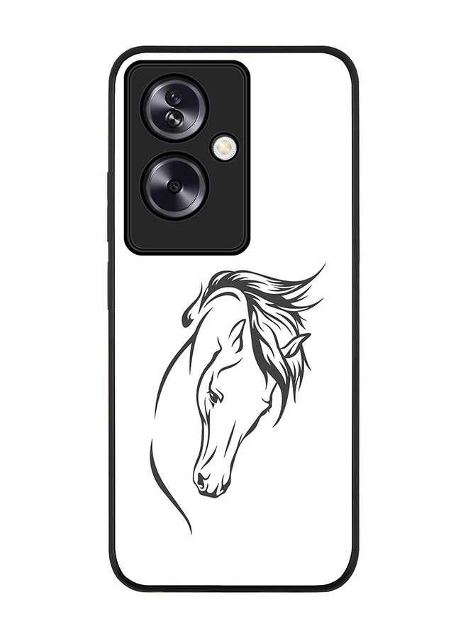 Stylizedd Rugged Black Edge Case for OnePlus Nord N30 SE, Slim fit Soft Case Flexible Rubber Edges Anti Drop TPU Gel Thin Cover - ArabStallion Strut - Image 1