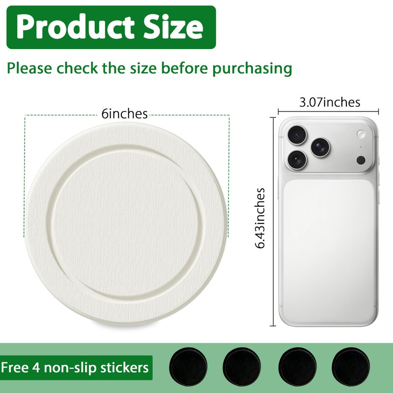 Creproly Plant Saucer Flower Pot Saucers Plant Trays for Pots Instant Dry Diatomaceous Earth Round Plant Drip Trays for Indoors Keeping Counter and Floors Dry and Clean (2Pcs White Small) - Image 2