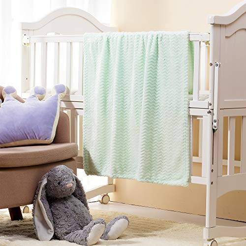 CREVENT 30''X40'' Soft Cozy Warm Baby Blankets for Boys Girls Solid Color - All Season Use - Newborn Essentials (Wave Avocado Green) - Image 5
