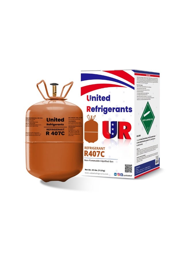 United Refrigerants R407C Refrigerant Gas 11.3KG – Air Conditioning & HVAC Cooling Cylinder
