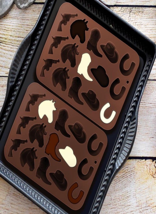 Fuehbur Western Themed Cowboy Candy Silicone Molds 2PCS, Chocolate Jello Moulds with Horse Head Boot Hat Saddle Design, 15 Cavity Ice Mold Pudding Soap Cookie Molds for Cake Desserts Cupcake Making - Image 5