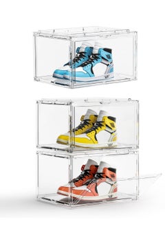 Acrylic Clear Shoe Boxes Shoe Display Boxes Organizer for Boots and Hats Clear Plastic Stackable Shoe Box Storage 3pcs