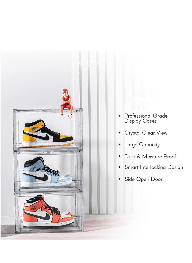 Arabest - Acrylic Clear Shoe Boxes Shoe Display Boxes Organizer for Boots and Hats Clear Plastic Stackable Shoe Box Storage 3pcs - Image 1