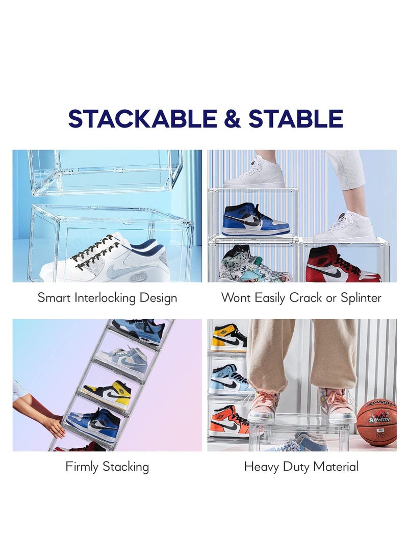 Arabest - Acrylic Clear Shoe Boxes Shoe Display Boxes Organizer for Boots and Hats Clear Plastic Stackable Shoe Box Storage 3pcs - Image 1