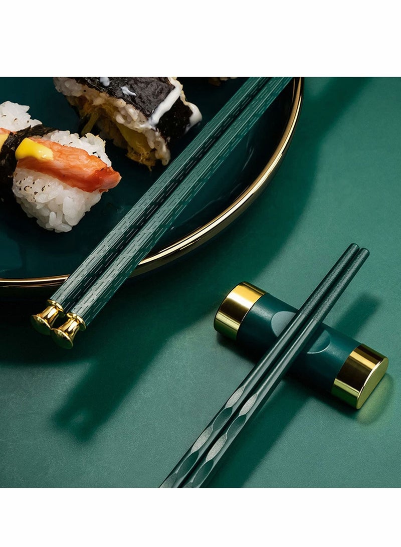 Y&D 8 Pairs Chopsticks Reusable Chinese Fiberglass with Holder, Non-Slip For Beginners, Food & Cooking  - Image 4