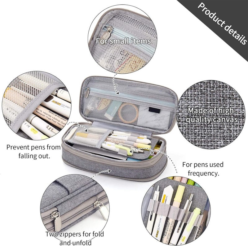 Large Capacity Pencil Case, Cosmetic Bag, Large Capacity, Storage Bag With Zipper, Suitable For School Office - Image 3
