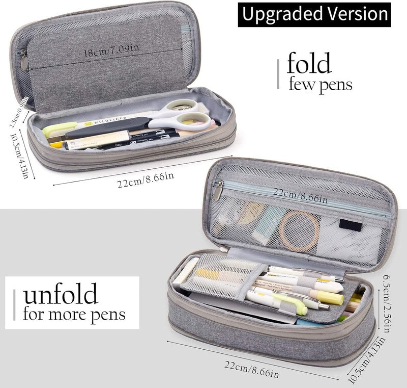 Large Capacity Pencil Case, Cosmetic Bag, Large Capacity, Storage Bag With Zipper, Suitable For School Office - Image 2