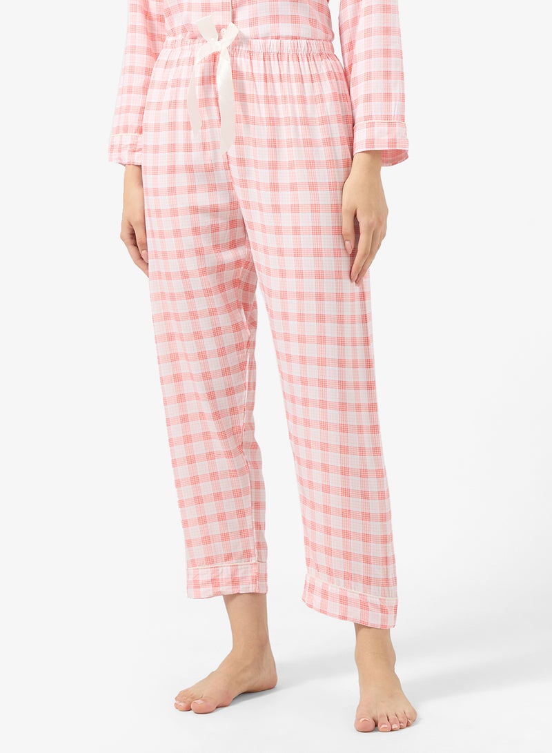 جينجر طقم بيجامة وقميص كاروهات بأزرار - Image 4