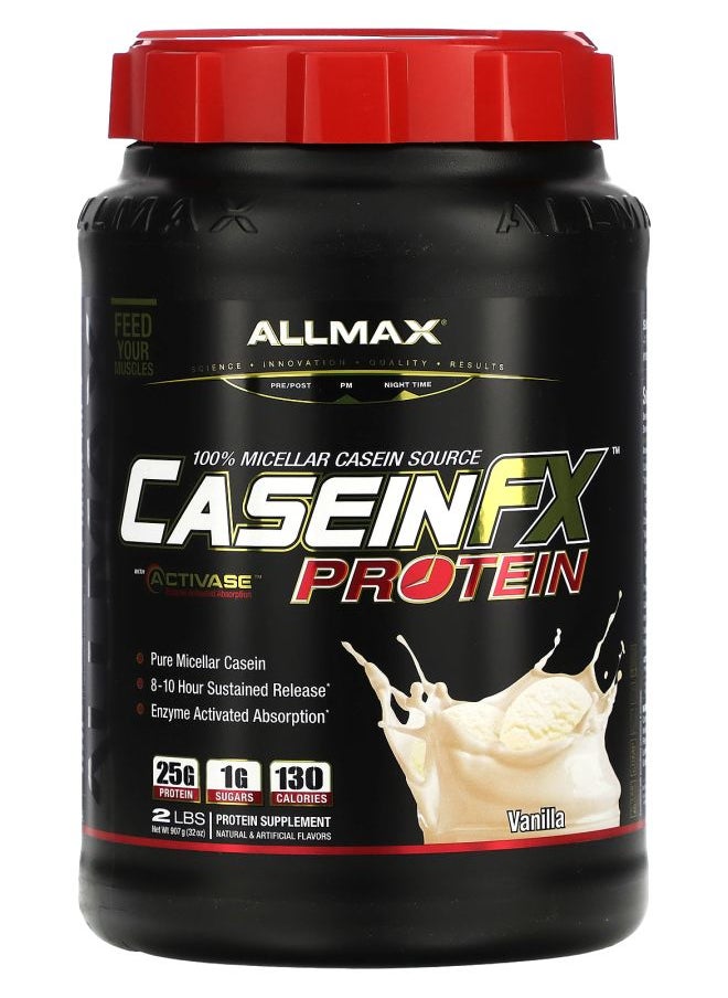 Allmax Casein-FX™ 100% Casein Micellar Protein Vanilla 2 lbs (907 g) 