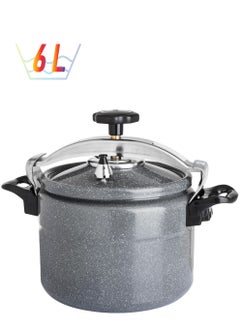 Hic 6 literLiters Aluminium Granite Pressure Cooker 6 liter Grey Color Gray  - Image 1