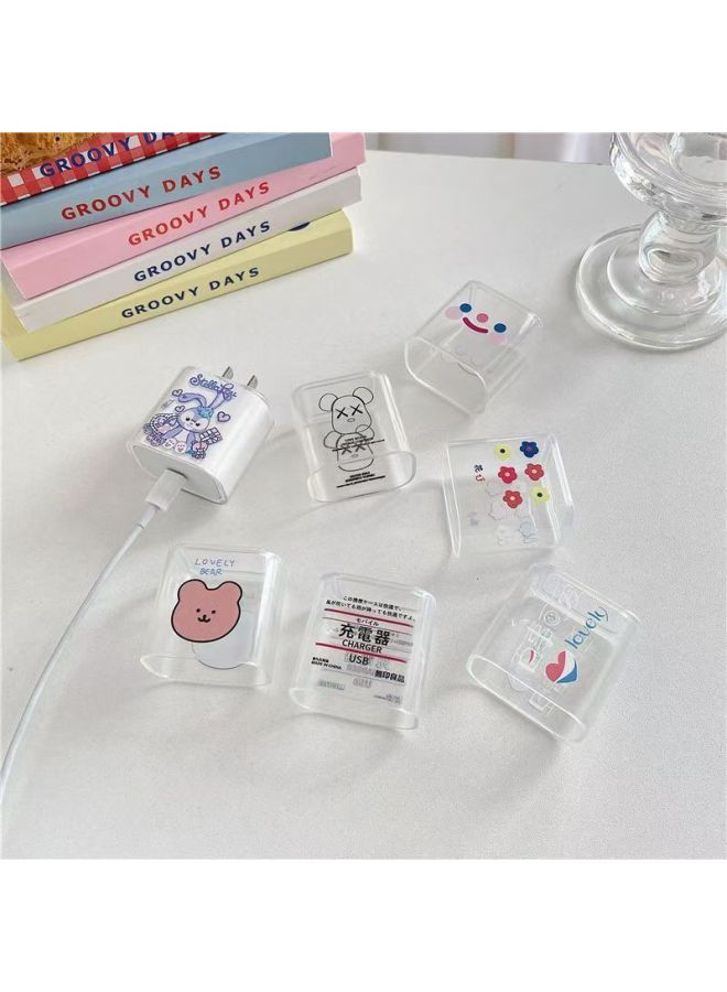 Applicable To Apple 20w5 Charging Head Protective Cover Data Line Protection Charger Cartoon Bite Anti-Break Transparent-Specifications:Apple Charging Head Protective Cover 5 Watts 1 Piece