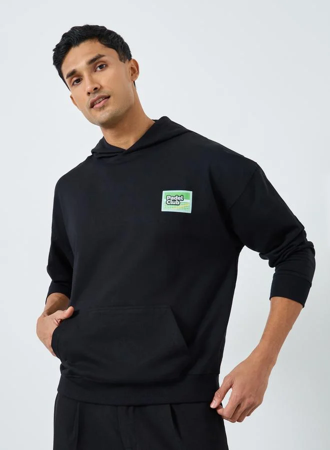 Styli Men Black Padel Club Graphic Terry Hoodie