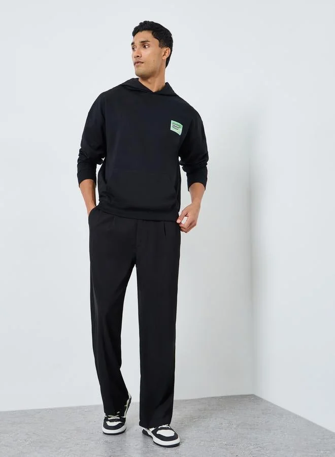 Styli Men Black Padel Club Graphic Terry Hoodie