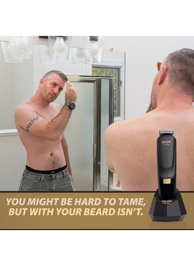 OLOV For Man - Beard Trimmer, All-in-One Mens Grooming Kit with Trimmer for Beard, Nose, Body, Groin and Face, Cordless Hair Clippers Electric Razor, Black - Image 1