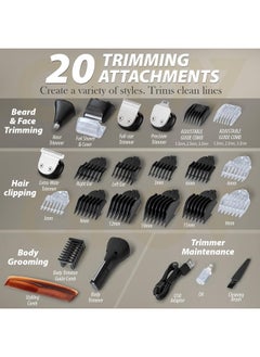 OLOV For Man Beard Trimmer, All-in-One Mens Grooming Kit with Trimmer for Beard, Nose, Body, Groin and Face, Cordless Hair Clippers Electric Razor, Black  - Image 3