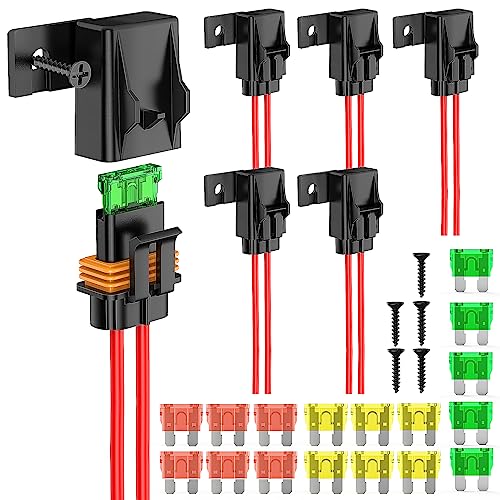 Nilight 6PCS Inline Fuse Holder 12AWG Waterproof ATCATO Blade Holder - Image 1