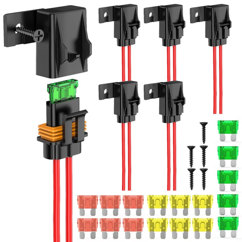 Nilight 6PCS Inline Fuse Holder 12AWG Waterproof ATCATO Blade Holder - Image 2