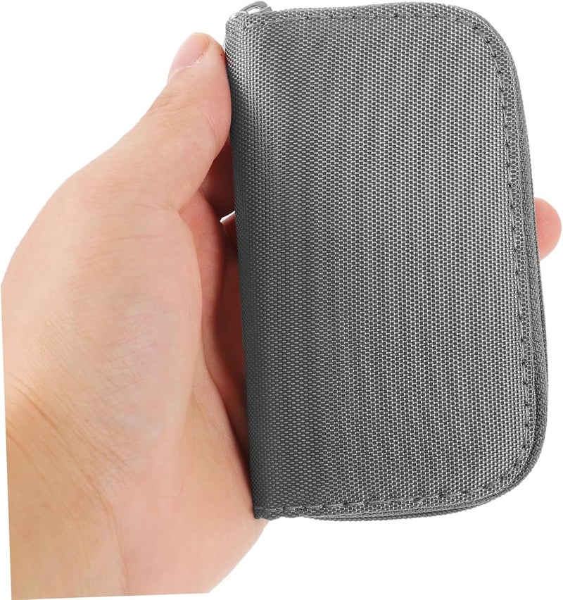 TEHAUX Memory Card Storage Organizer for Secure Digital Cards 8 Pages 22 Slots Portable Zipper Case in Gray - Image 3