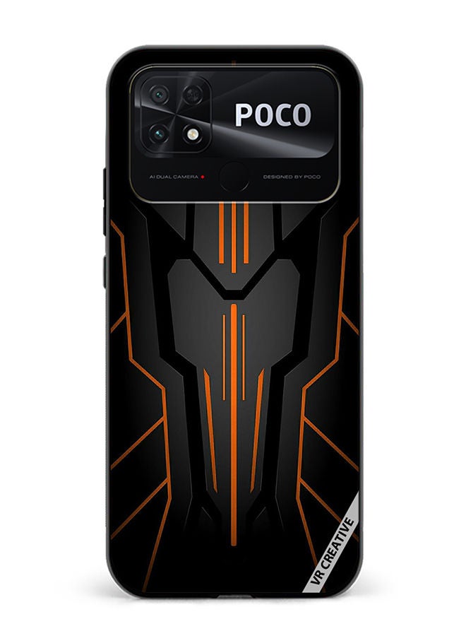 VR CREATIVE Protective Case Cover For Xiaomi Poco C40 Black Sark Design Multicolour - Image 1