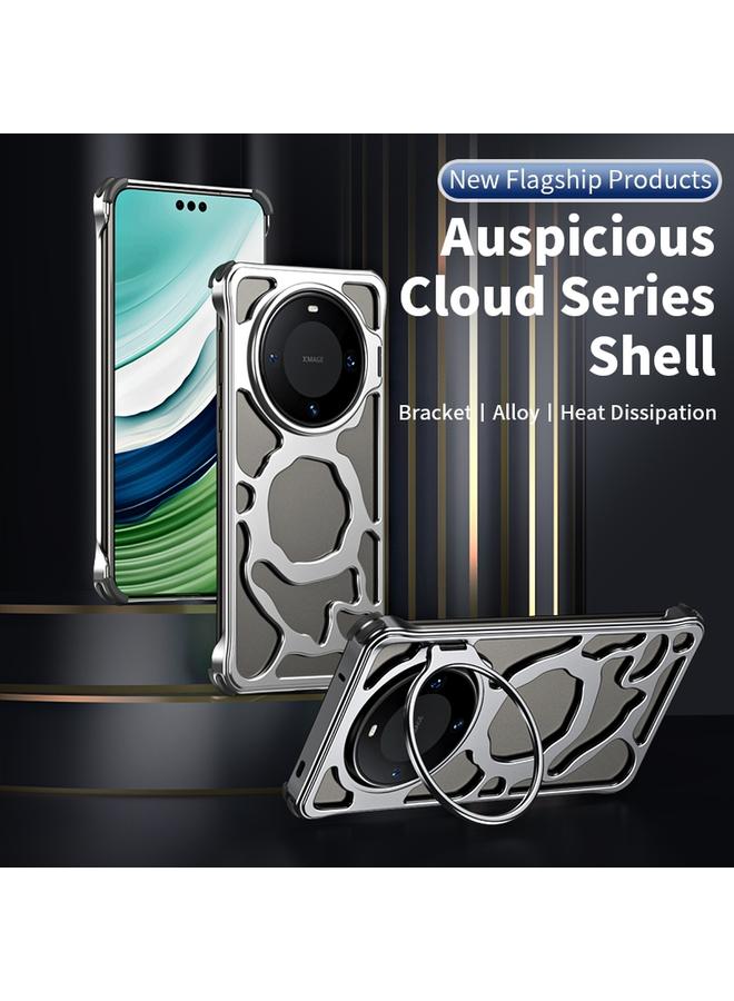 S-TOP Case For Huawei Mate 60 Pro+ Auspicious Cloud Series MagSafe Metal Phone Case with Bracket - Image 2